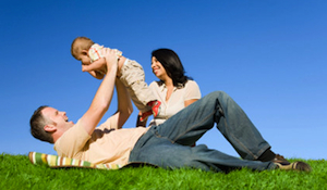 Family in a park